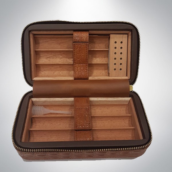 Leather Travel Humidor for 6 pieces
