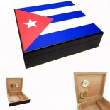 Cigar Humidor with Cuban Flag